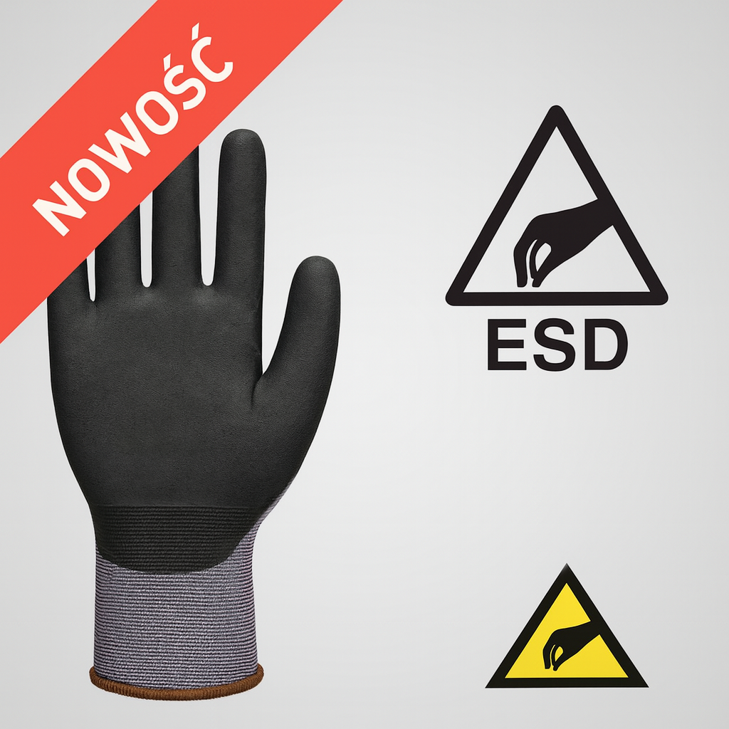 Nowość! Rękawice powlekane nitrylem ESD Portwest A356 – e-robocze.pl