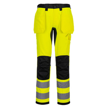 CD889 - Spodnie ostrzegawcze WX2 Eco z kaburami Żółty/Czarny