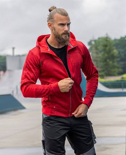 Bluza z kapturem ARDON®3DBreathe melange - czerwony