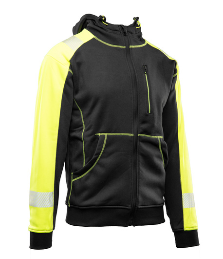 Bluza czarna z kapturem odblaskowa Rival