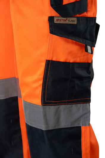 Spodnie robocze ogrodniczki BRIXTON FLASH wstawka granat