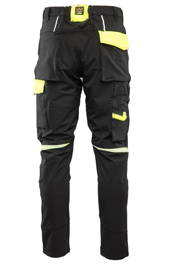 Spodnie robocze SEVEN KINGS RIVAL softshell czarny/żółty