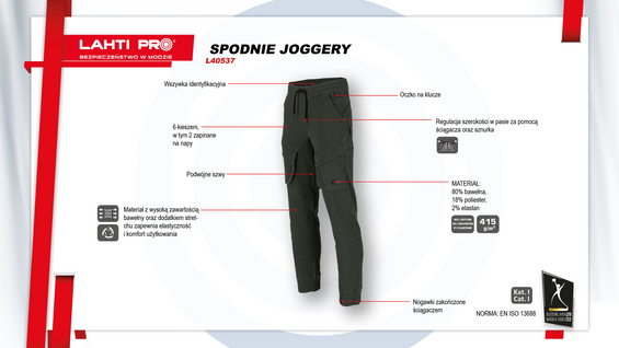 Spodnie robocze joggery Lahti Pro L40537