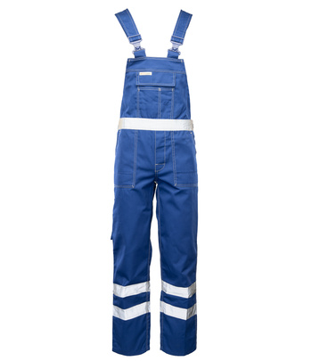 Spodnie robocze ogrodniczki odblaskowe CLASSIC niebieskie