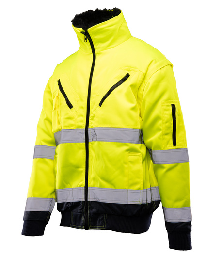 Kurtka ostrzegawcza odblaskowa bomber 3 w 1 BENEFIT HI VI
