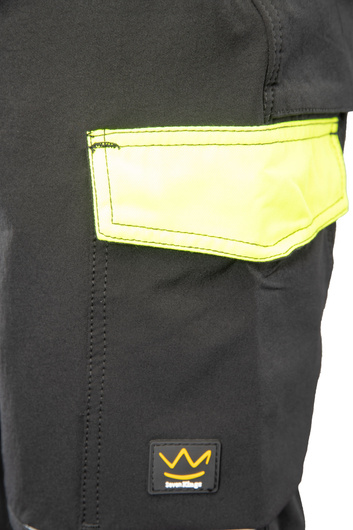 Spodnie robocze SEVEN KINGS RIVAL softshell czarny/żółty