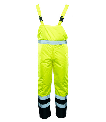 Spodnie ogrodniczki ocieplane odblaskowe BENEFIT HI VI