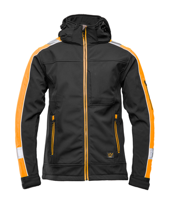Kurtka softshell odblaskowa SEVEN KINGS RIVAL czarny/pomarańcz