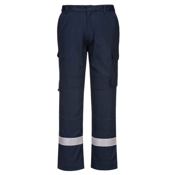 FR401 - Lekkie spodnie trudnopalne z panelami Stretch Granatowy