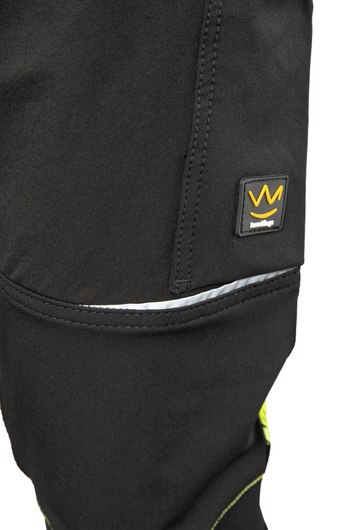 Spodnie robocze SEVEN KINGS RIVAL softshell czarny/żółty