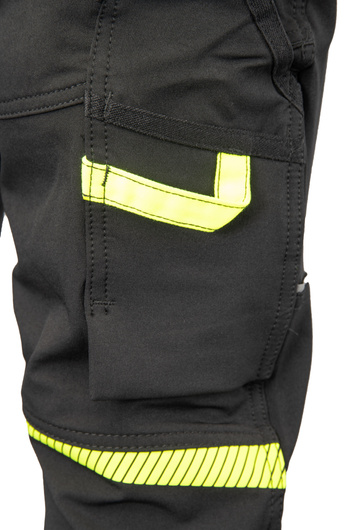 Spodnie robocze SEVEN KINGS RIVAL softshell czarny/żółty