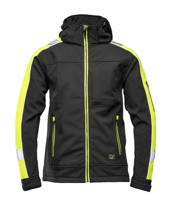 Kurtka softshell odblaskowa SEVEN KINGS RIVAL czarny/żółć