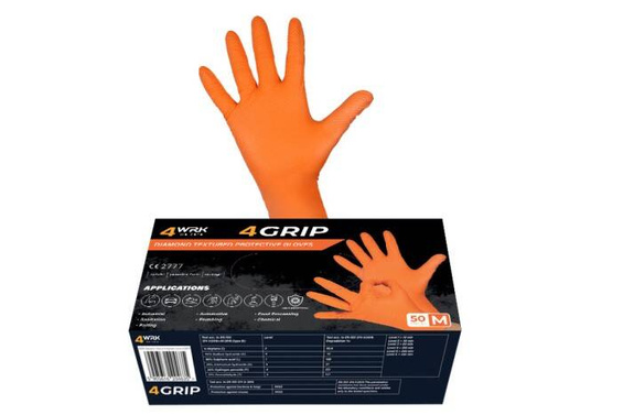 Rękawice jednorazowe nitrylowe GRIP ORANGE
