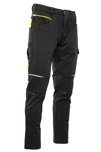 Spodnie robocze SEVEN KINGS RIVAL softshell czarny/żółty
