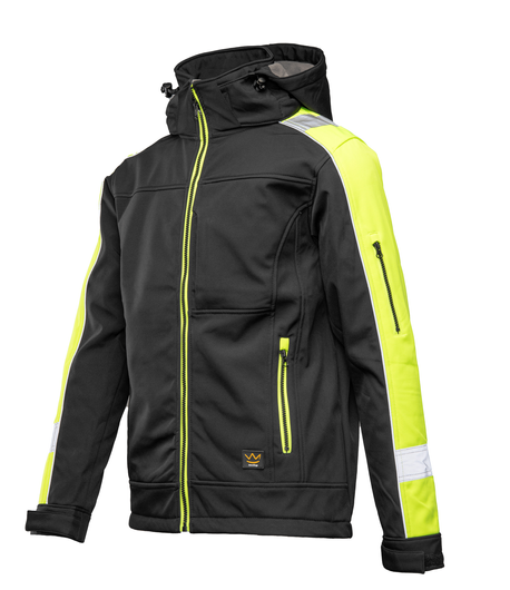 Kurtka softshell odblaskowa SEVEN KINGS RIVAL czarny/żółć