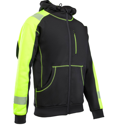 Bluza czarna z kapturem odblaskowa Rival
