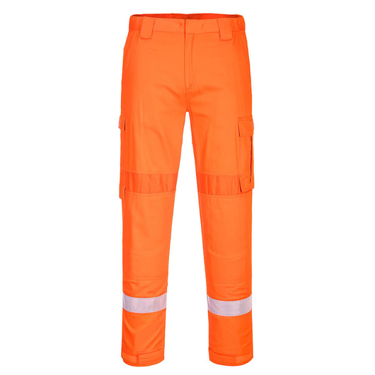 FR401 - Lekkie spodnie trudnopalne z panelami Stretch Pomarańczowy