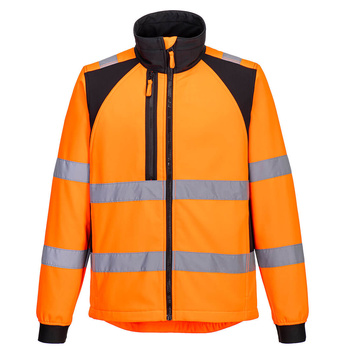 CD875 - Kurtka ostrzegawcza Softshell WX2 Eco Pomarańczowy/Czarny