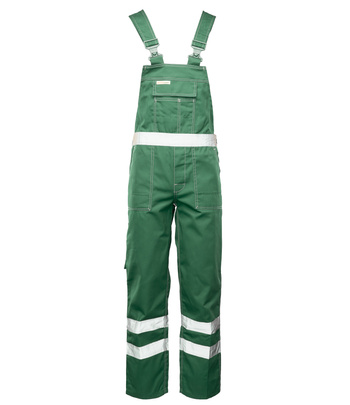 Spodnie robocze ogrodniczki odblaskowe CLASSIC zielone