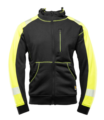 Bluza czarna z kapturem odblaskowa Rival