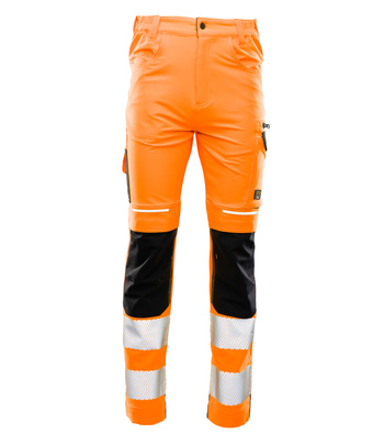Spodnie robocze ostrzegawcze do pasa FLASH pomarańcz