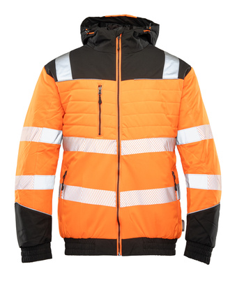 Kurtka zimowa ostrzegawcza pomarańczowa z odblaskami 