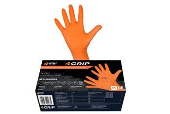 Rękawice jednorazowe nitrylowe GRIP ORANGE