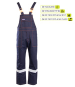 Spodnie ogrodniczki spawalnicze robocze odblaskowe Profflam